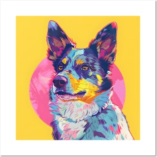 Retro Australian Cattle Dog: Pastel Pup Revival Posters and Art